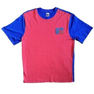Vintage Russell Athletic Logo Embroidered Two Tone T Shirt